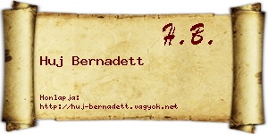 Huj Bernadett névjegykártya